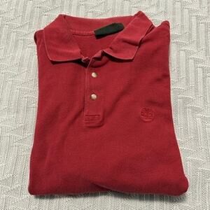 Timberland red short sleeve polo size L